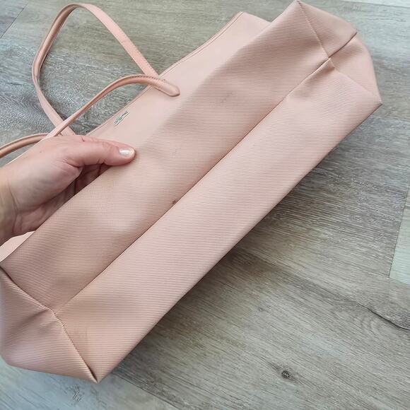 Lacoste Pink Large L.12.12 Concept Tote Shoulder Bag $110 Minimalist Casual - Picture 6 of 12